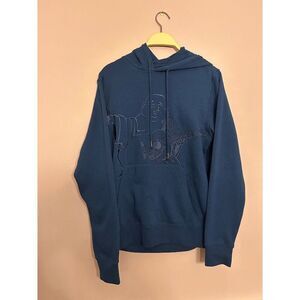True Religion Men's Buddha Long Sleeve Pullover Hoodie Navy Poseidon Blue Size S